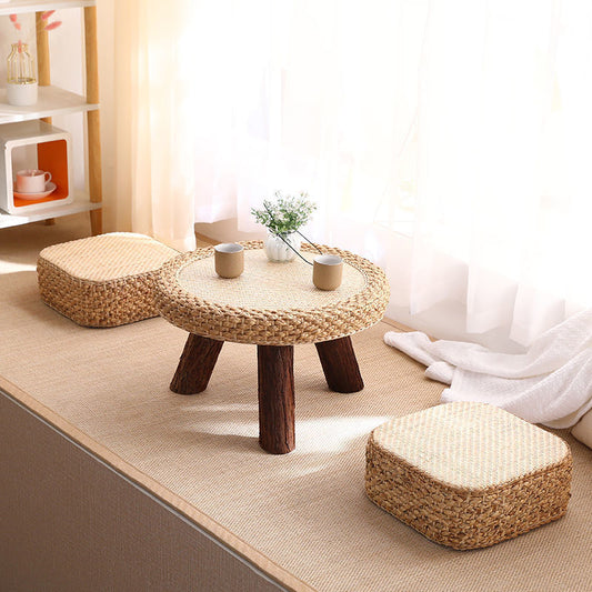 Hand Woven Rattan Round Bay Window Coffee Table