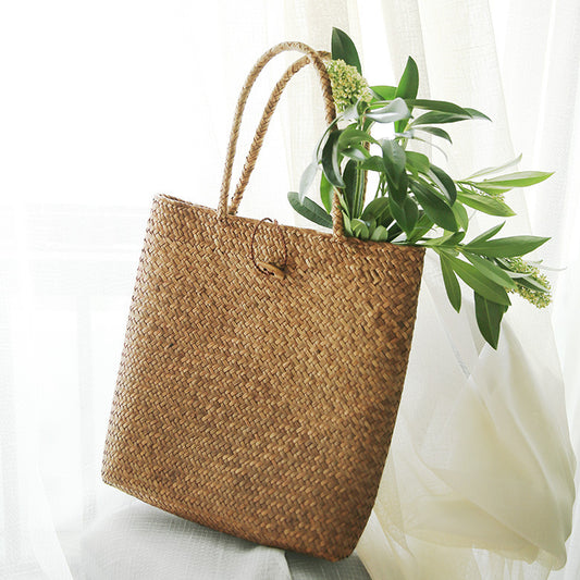 Hand-woven bamboo shoulder bag