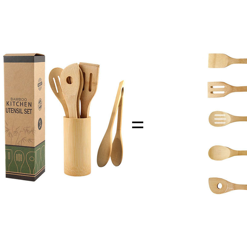 Ergonomic Bamboo Kitchen Utensils Set