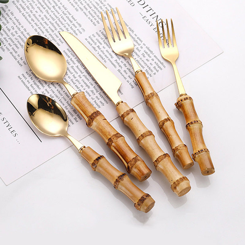 Bamboo Wood & Stainless Steel Cutlery Gift Set