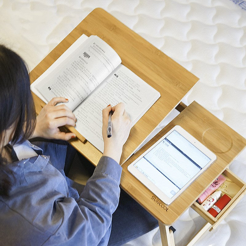 Adjustable Bamboo Bed table for work or study