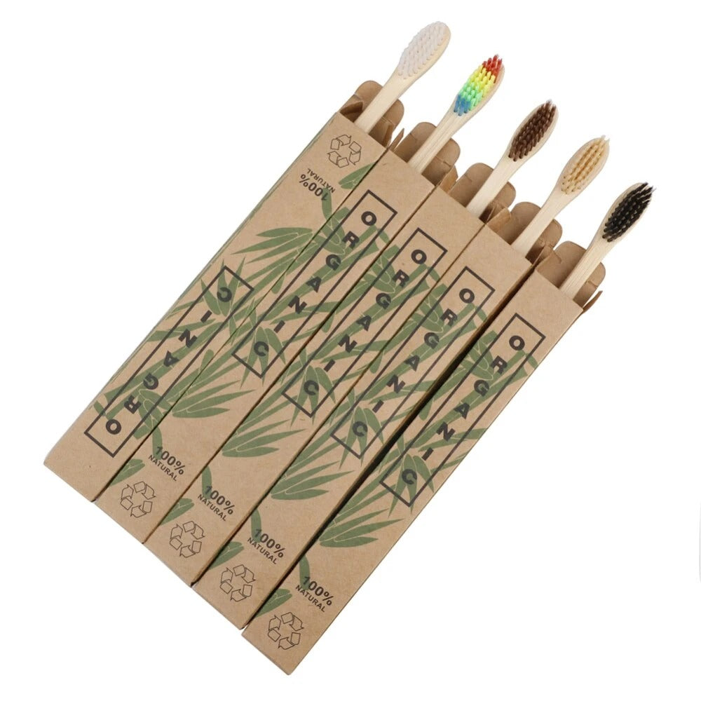 Bamboo toothbrushes - 10 pack