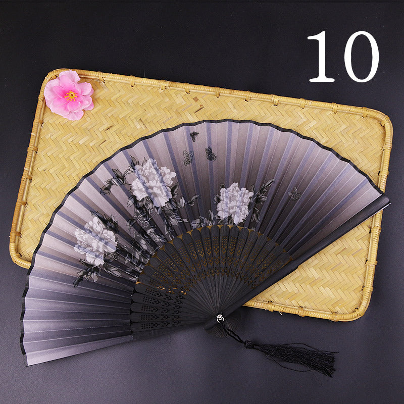 Women's Fashion Silk Bamboo Folding Fan