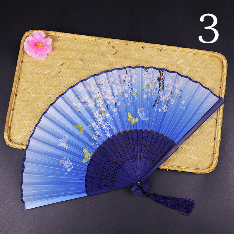 Women's Fashion Silk Bamboo Folding Fan