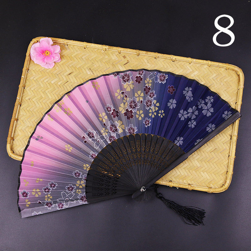 Women's Fashion Silk Bamboo Folding Fan