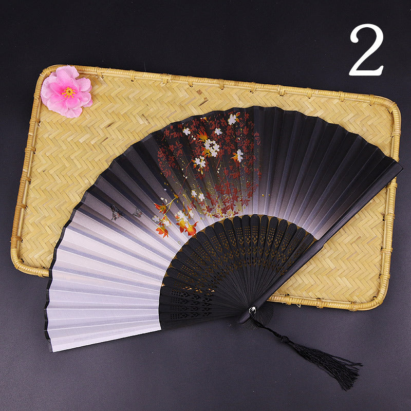 Women's Fashion Silk Bamboo Folding Fan