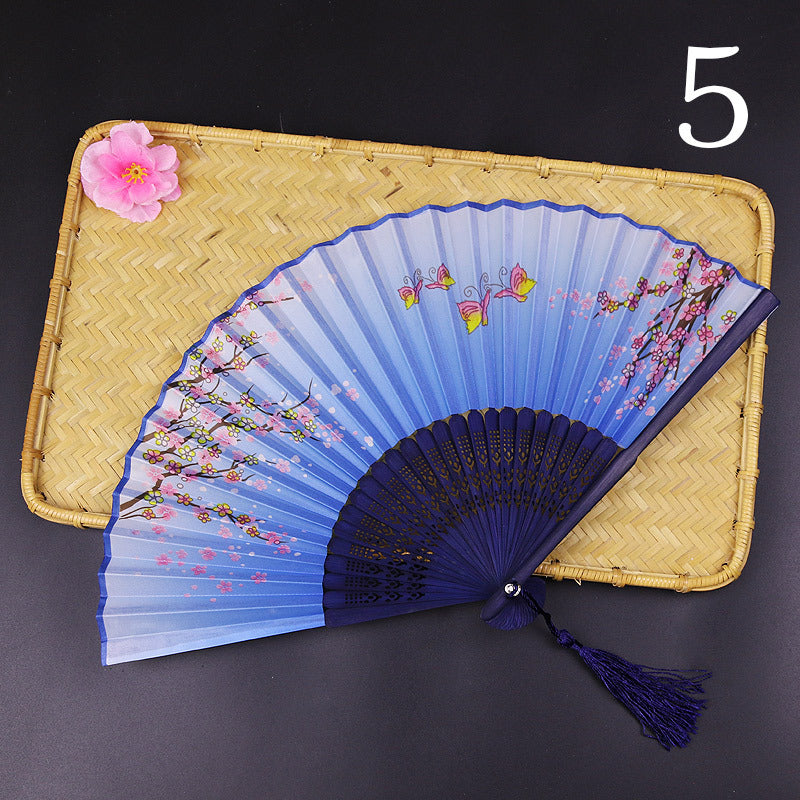 Women's Fashion Silk Bamboo Folding Fan