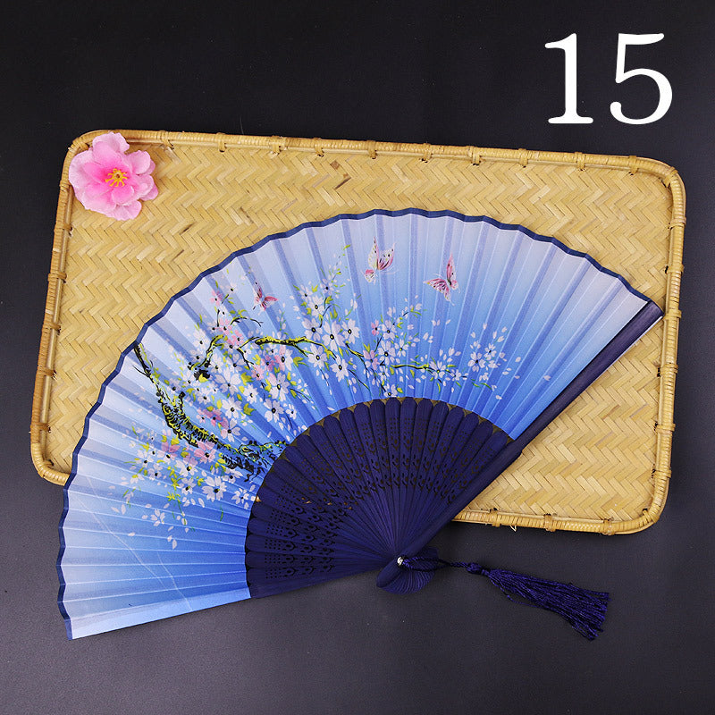 Women's Fashion Silk Bamboo Folding Fan