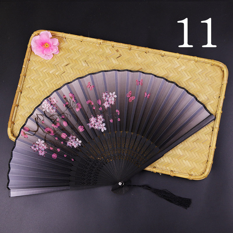 Women's Fashion Silk Bamboo Folding Fan