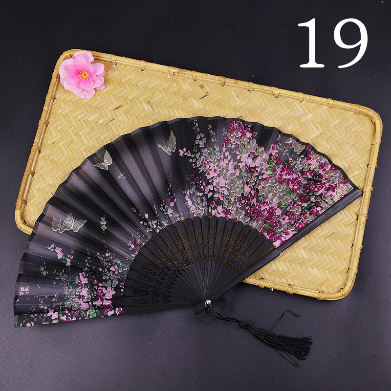 Women's Fashion Silk Bamboo Folding Fan