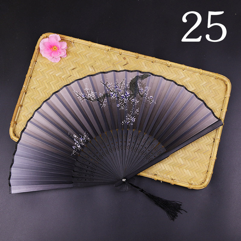 Women's Fashion Silk Bamboo Folding Fan