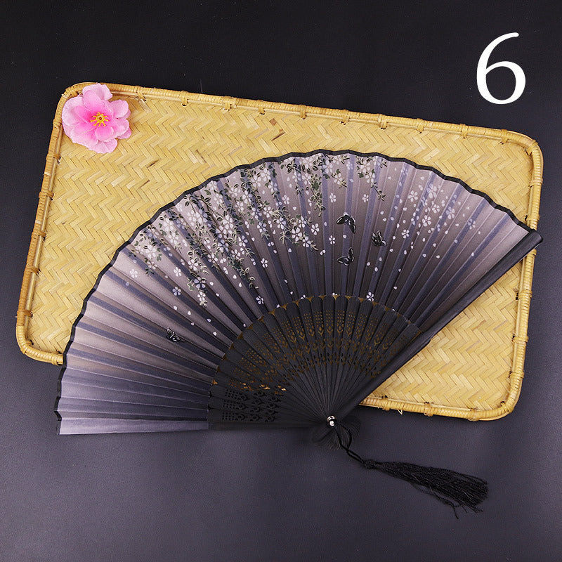 Women's Fashion Silk Bamboo Folding Fan