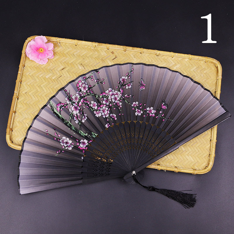 Women's Fashion Silk Bamboo Folding Fan