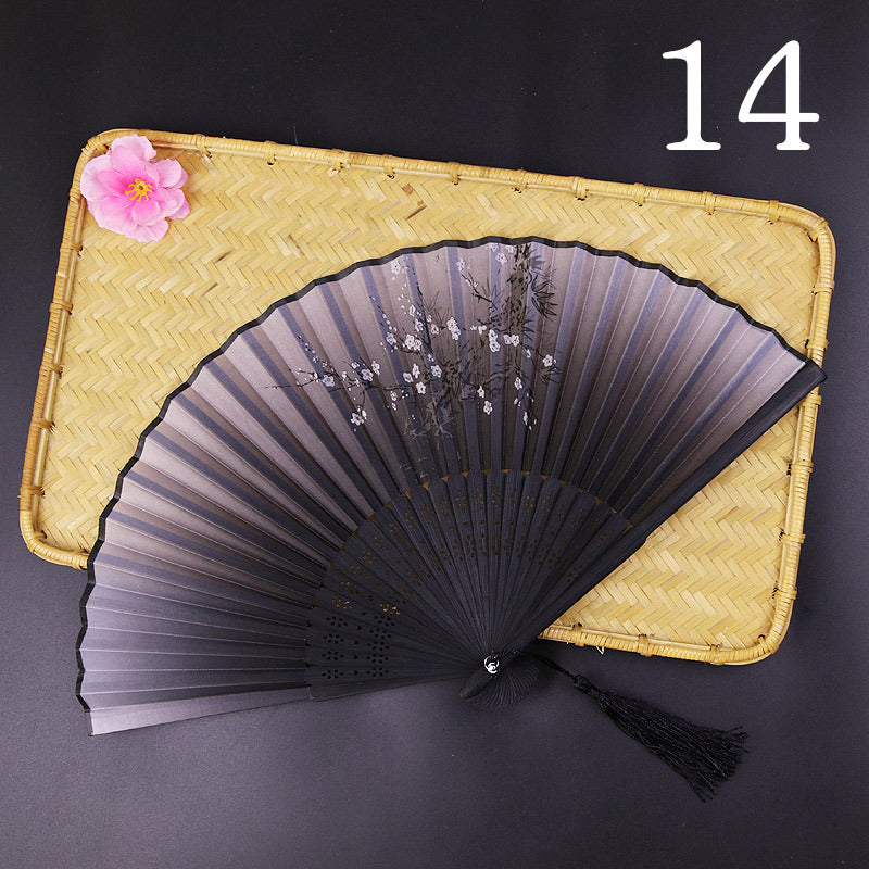 Women's Fashion Silk Bamboo Folding Fan