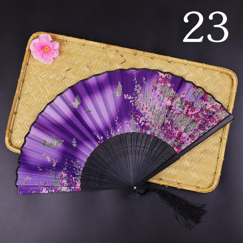 Women's Fashion Silk Bamboo Folding Fan