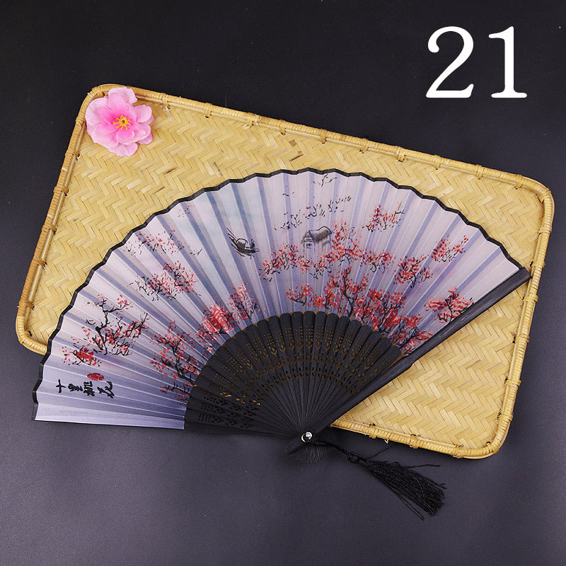 Women's Fashion Silk Bamboo Folding Fan