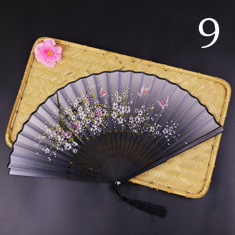 Women's Fashion Silk Bamboo Folding Fan