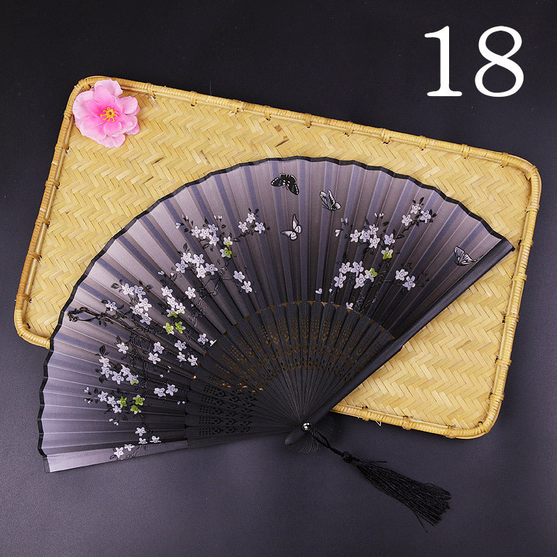 Women's Fashion Silk Bamboo Folding Fan