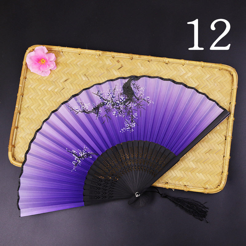 Women's Fashion Silk Bamboo Folding Fan