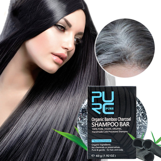 Hand-extracted bamboo charcoal hair wash bar