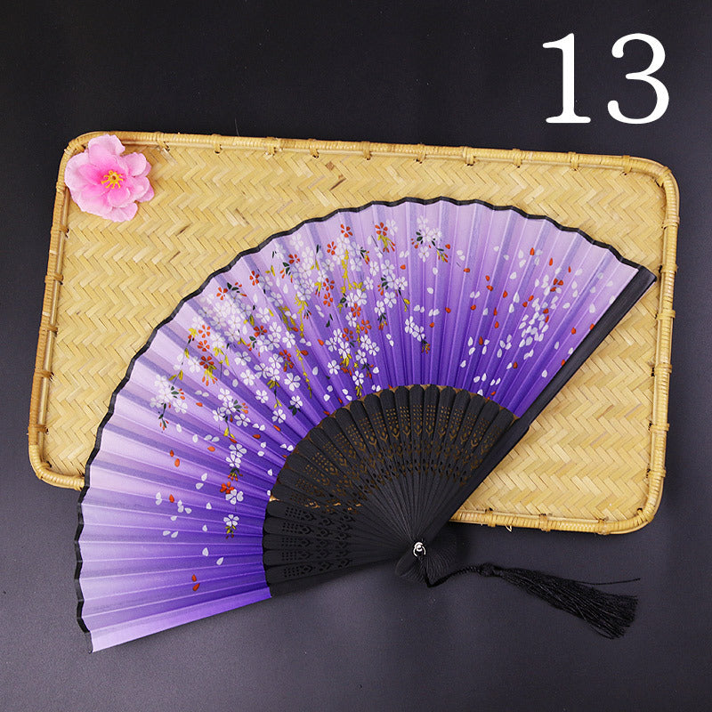 Women's Fashion Silk Bamboo Folding Fan