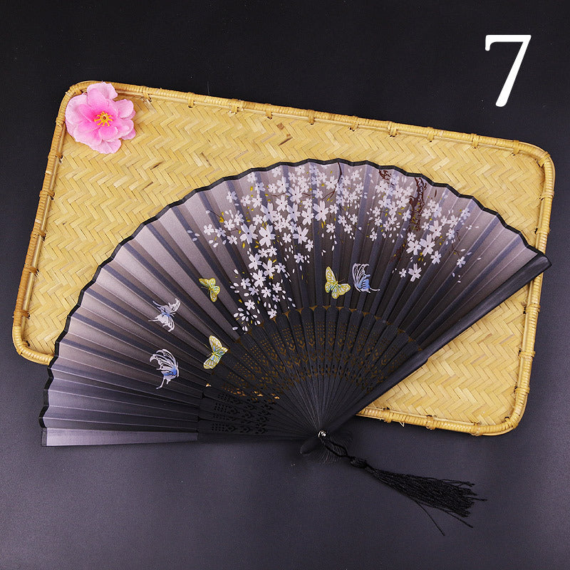 Women's Fashion Silk Bamboo Folding Fan