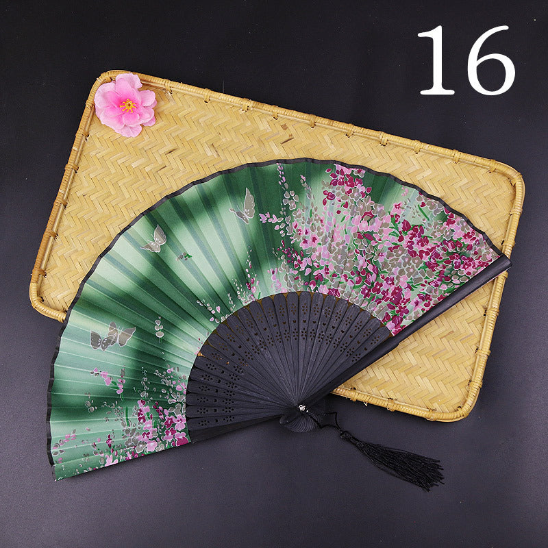 Women's Fashion Silk Bamboo Folding Fan