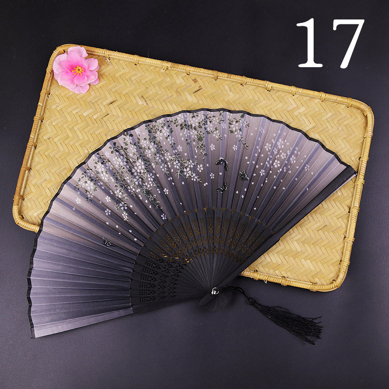 Women's Fashion Silk Bamboo Folding Fan