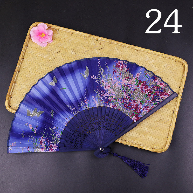 Women's Fashion Silk Bamboo Folding Fan