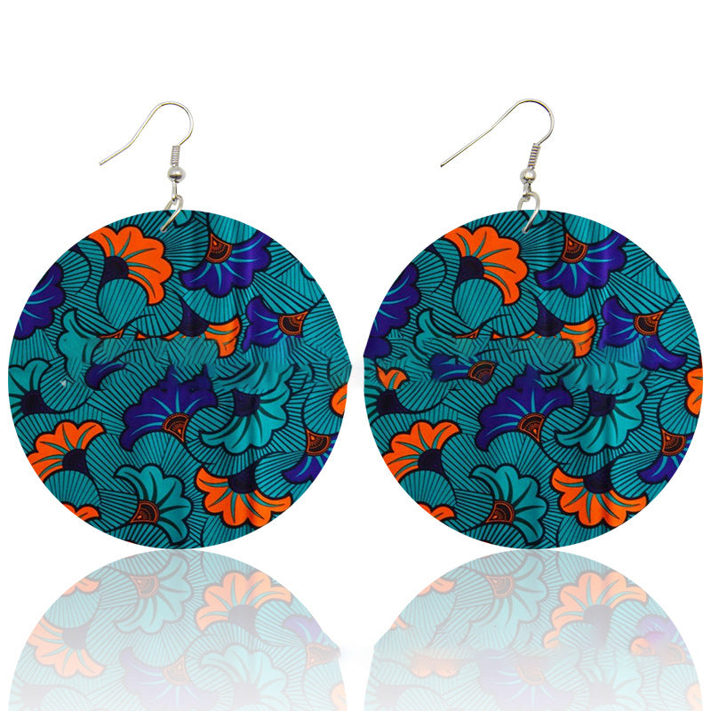 Wood print earrings