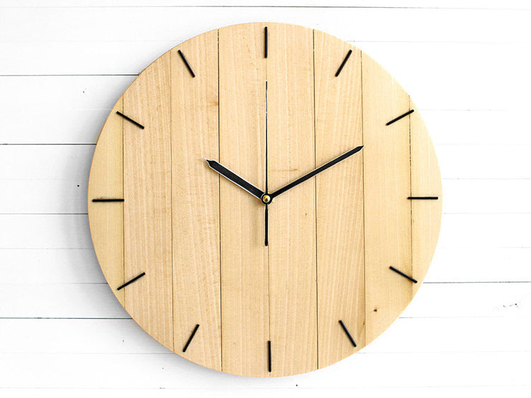 Wooden Decorative Simple Living Wall Clock