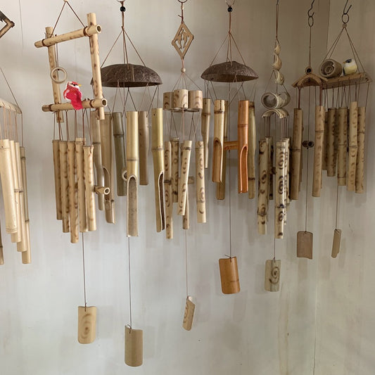 Coconut Shell Covered Bamboo Wind Chimes