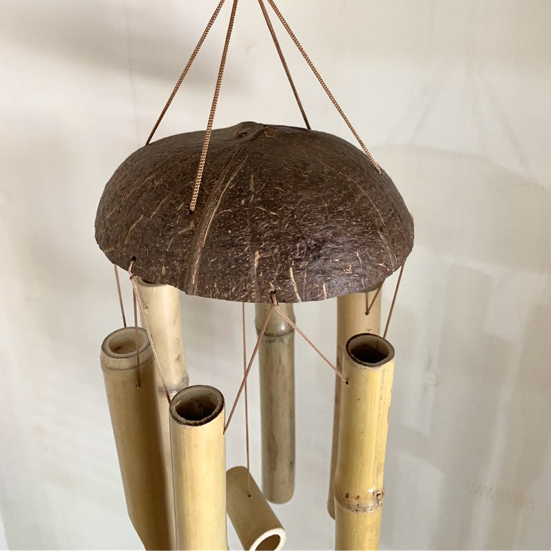 Coconut Shell Covered Bamboo Wind Chimes