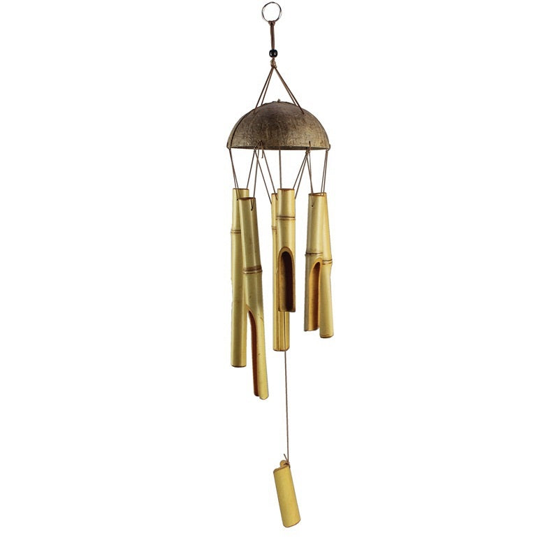 Coconut Shell Covered Bamboo Wind Chimes