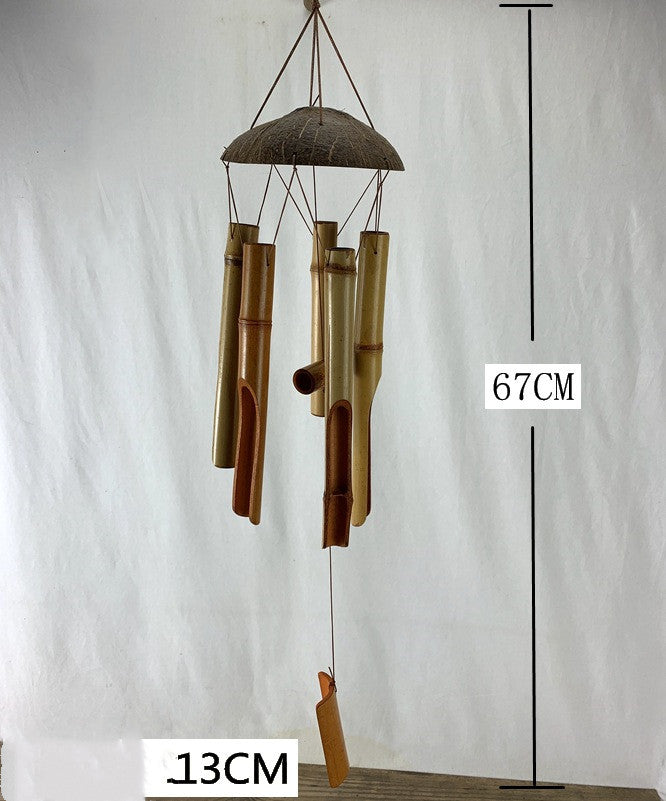 Coconut Shell Covered Bamboo Wind Chimes