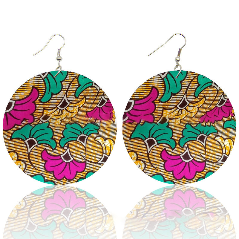 Wood print earrings