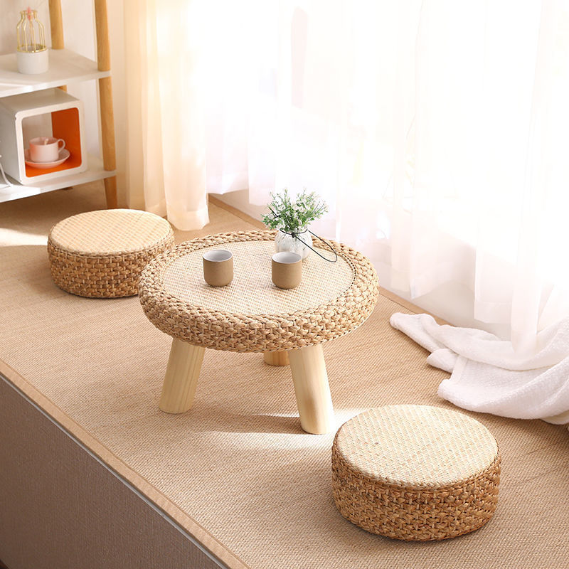 Hand Woven Rattan Round Bay Window Coffee Table