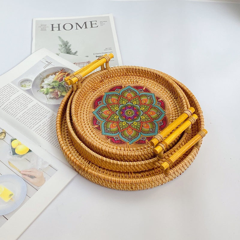 Hand made wicker bread basket