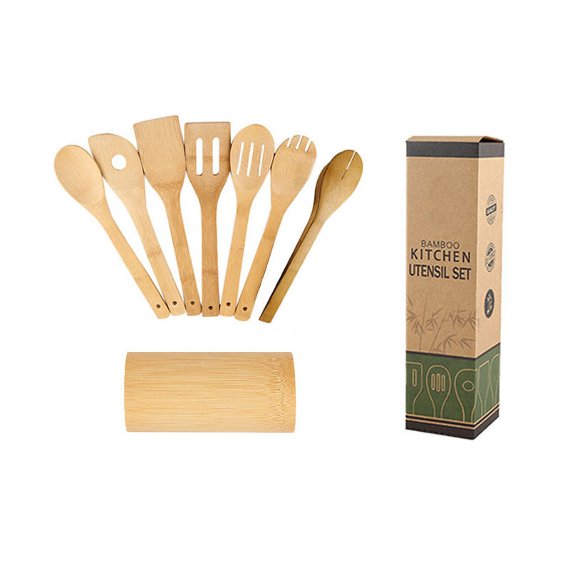 Ergonomic Bamboo Kitchen Utensils Set