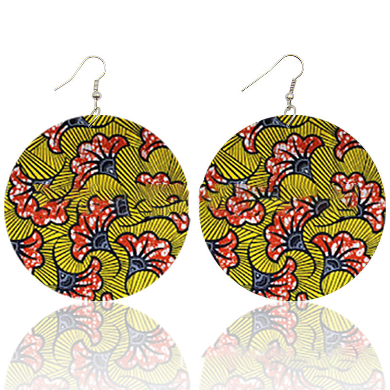 Wood print earrings