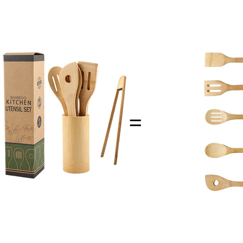 Ergonomic Bamboo Kitchen Utensils Set