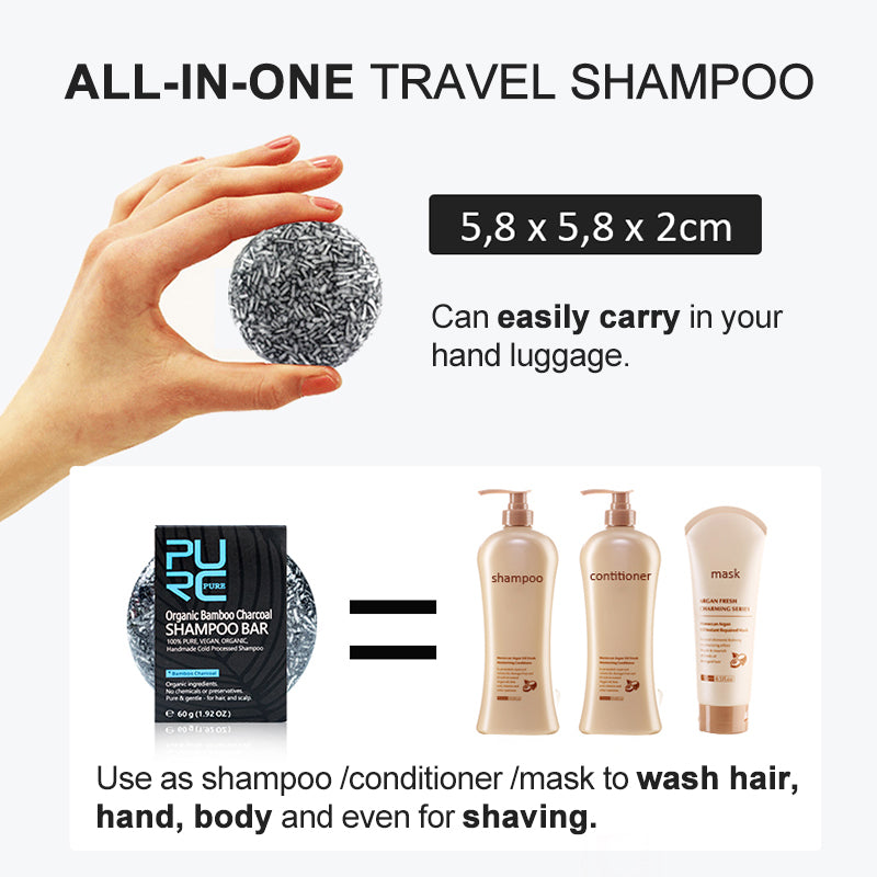 Hand-extracted bamboo charcoal hair wash bar