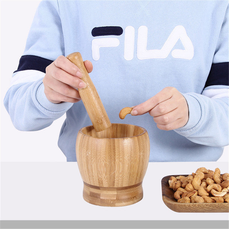 Bamboo Mortar and Pestle