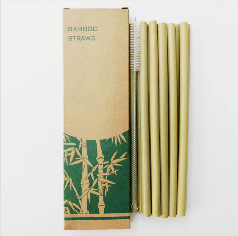 Bamboo straws - set of 12