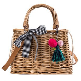 Hand woven bamboo handbag