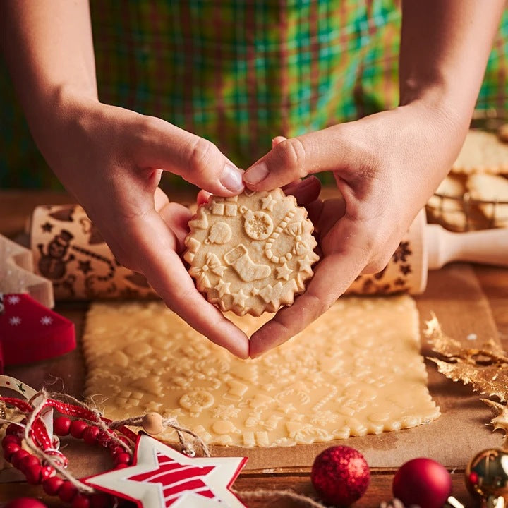 Christmas Elk Print Rolling Pin