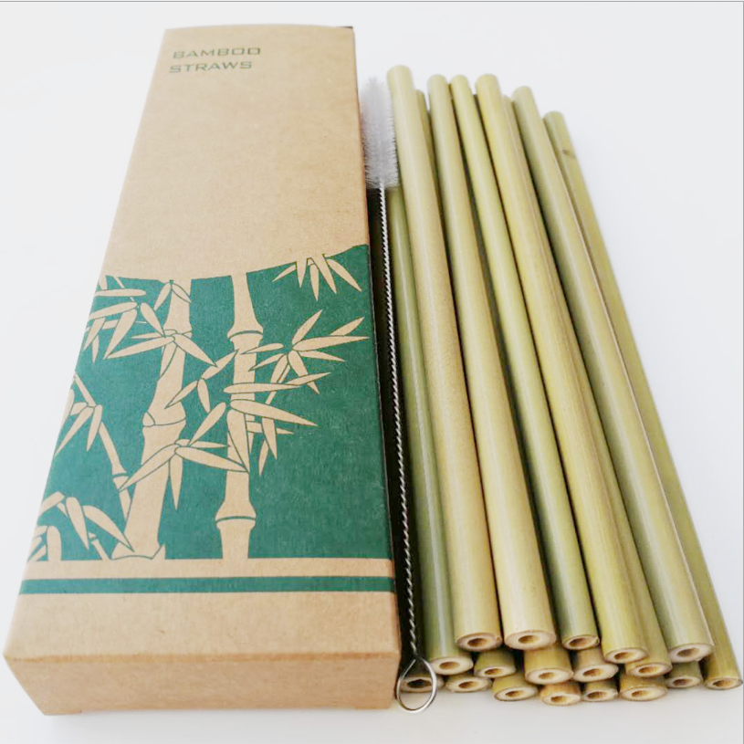 Bamboo straws - set of 12