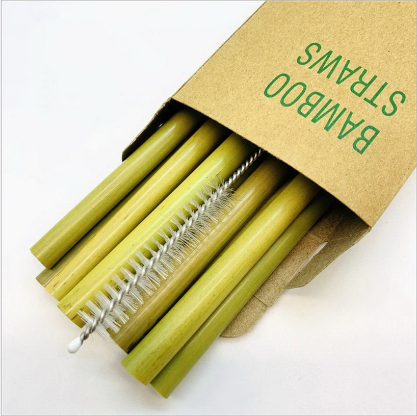 Bamboo straws - set of 12