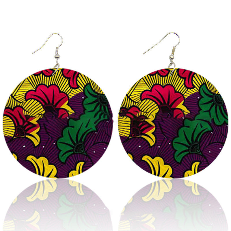 Wood print earrings