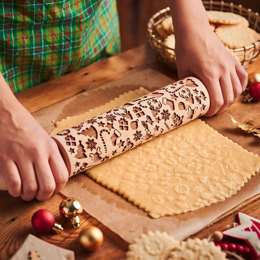 Christmas Elk Print Rolling Pin